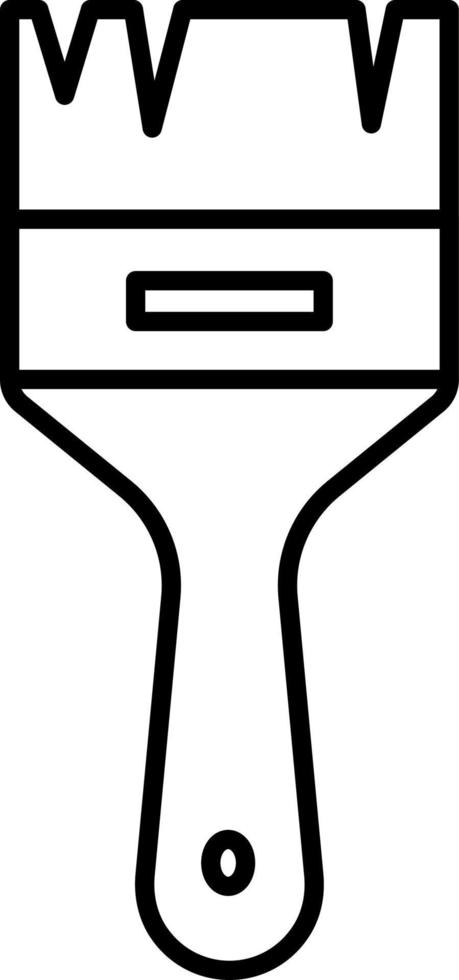Brush, paint, paintbrush vector icon on transparent background. Outline Brush, paint, paintbrush vector icon