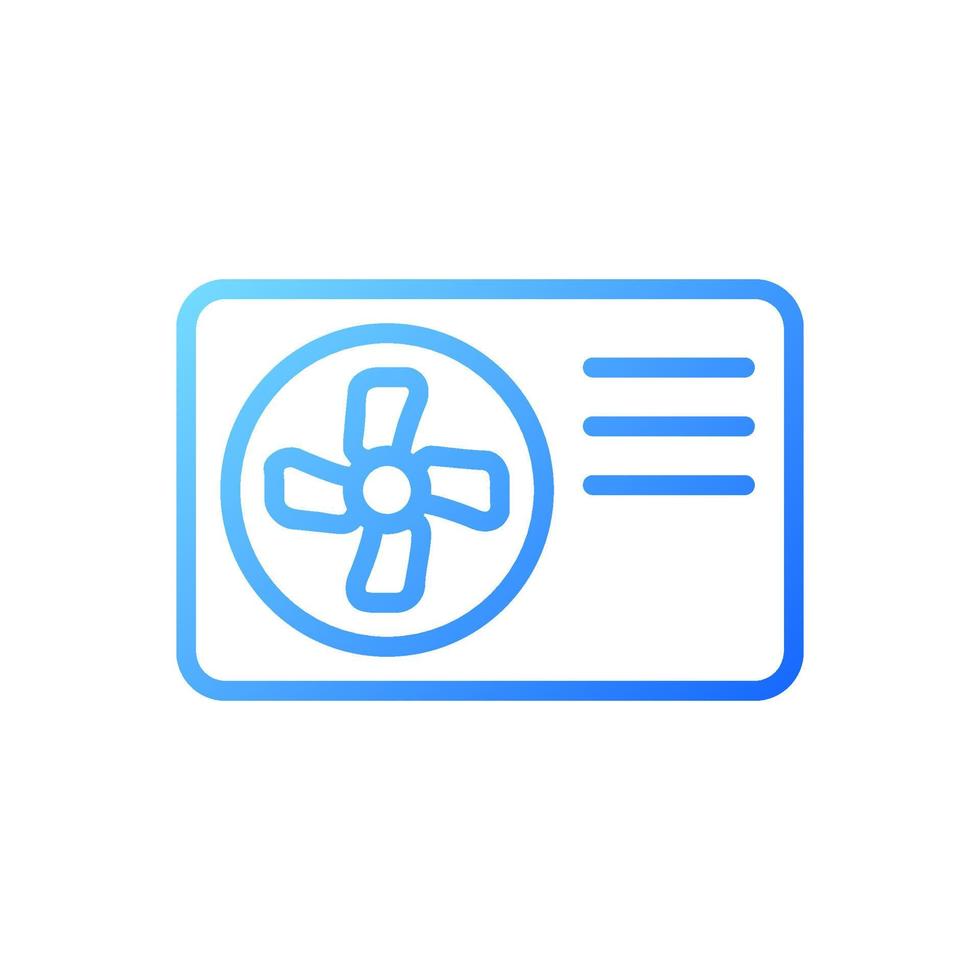 Air source heat pump pixel perfect gradient linear vector icon. Heating and cooling appliance. Device for home, office. Thin line color symbol. Modern style pictogram. Vector isolated outline drawing
