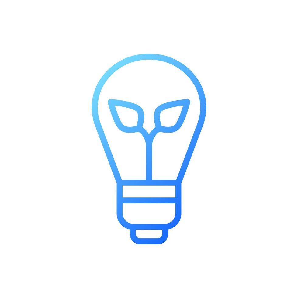 Energy-efficient light bulb pixel perfect gradient linear vector icon. Electrical bulb for home. Eco friendly appliance. Thin line color symbol. Modern style pictogram. Vector isolated outline drawing