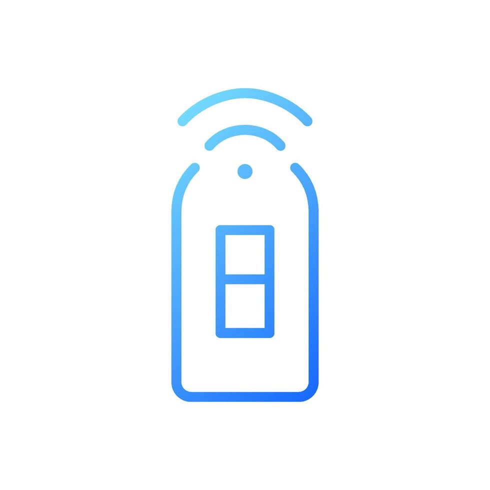 Smart light switch pixel perfect gradient linear vector icon. Remote control of home lighting via smartphone. Thin line color symbol. Modern style pictogram. Vector isolated outline drawing