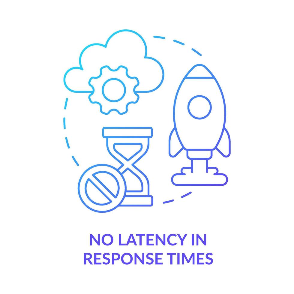 No latency in response times blue gradient concept icon. Fast server processing. High performance abstract idea thin line illustration. Isolated outline drawing vector
