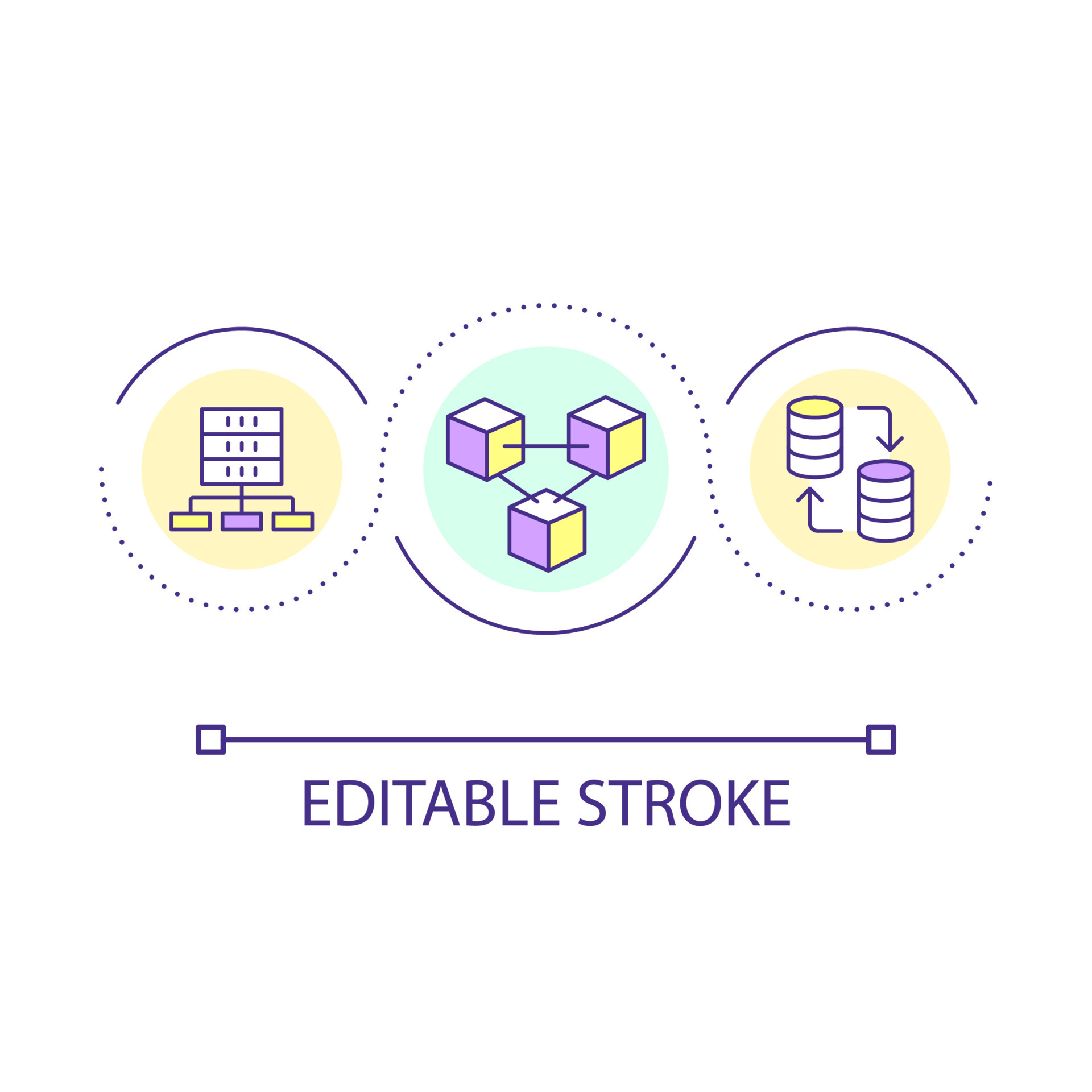 Blockchain technology development loop concept icon. Big data ...