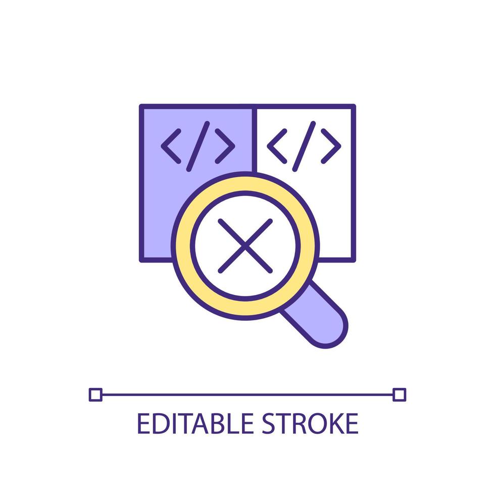 Single-use code RGB color icon. Not working on multiple projects. Programming process. Computer science. One time code. Isolated vector illustration. Simple filled line drawing. Editable stroke