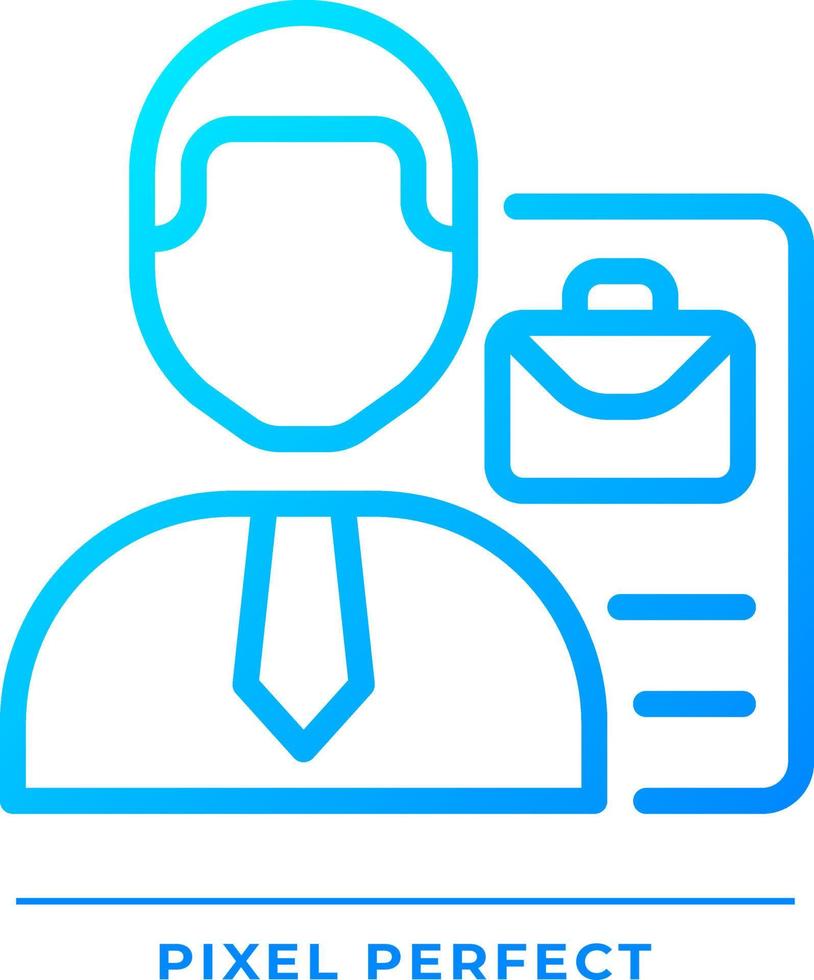 Recruitment pixel perfect gradient linear vector icon. Hiring process. Choosing candidate. Job position. Headhunting. Thin line color symbol. Modern style pictogram. Vector isolated outline drawing