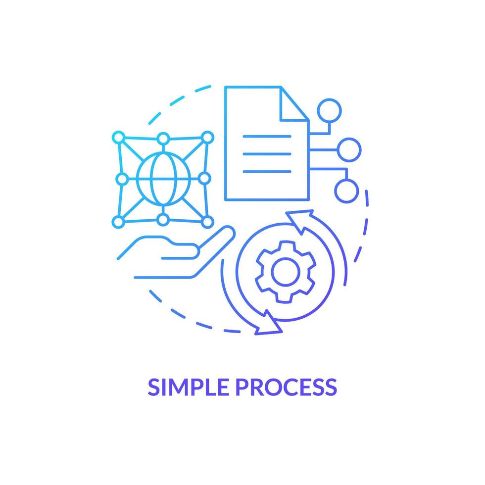 Simple process blue gradient concept icon. No paperwork. Hiring. IT staffing service advantage abstract idea thin line illustration. Isolated outline drawing vector