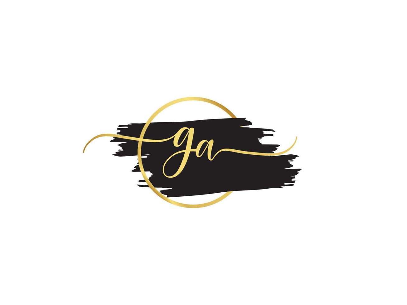 Signature Ga Logo Letter, Brush GA Logo Icon Vector Signature Letter