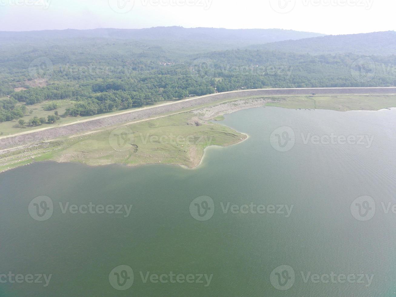 aerial view of Waduk Jatiluhur in the morning. photo