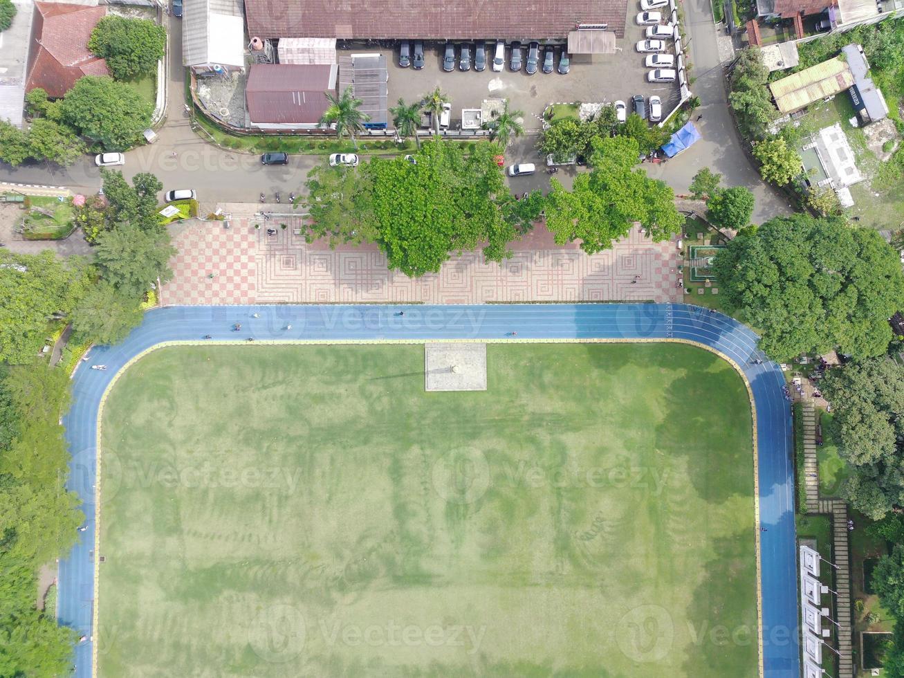 aerial view of sempur field in Bogor, Indonesia photo