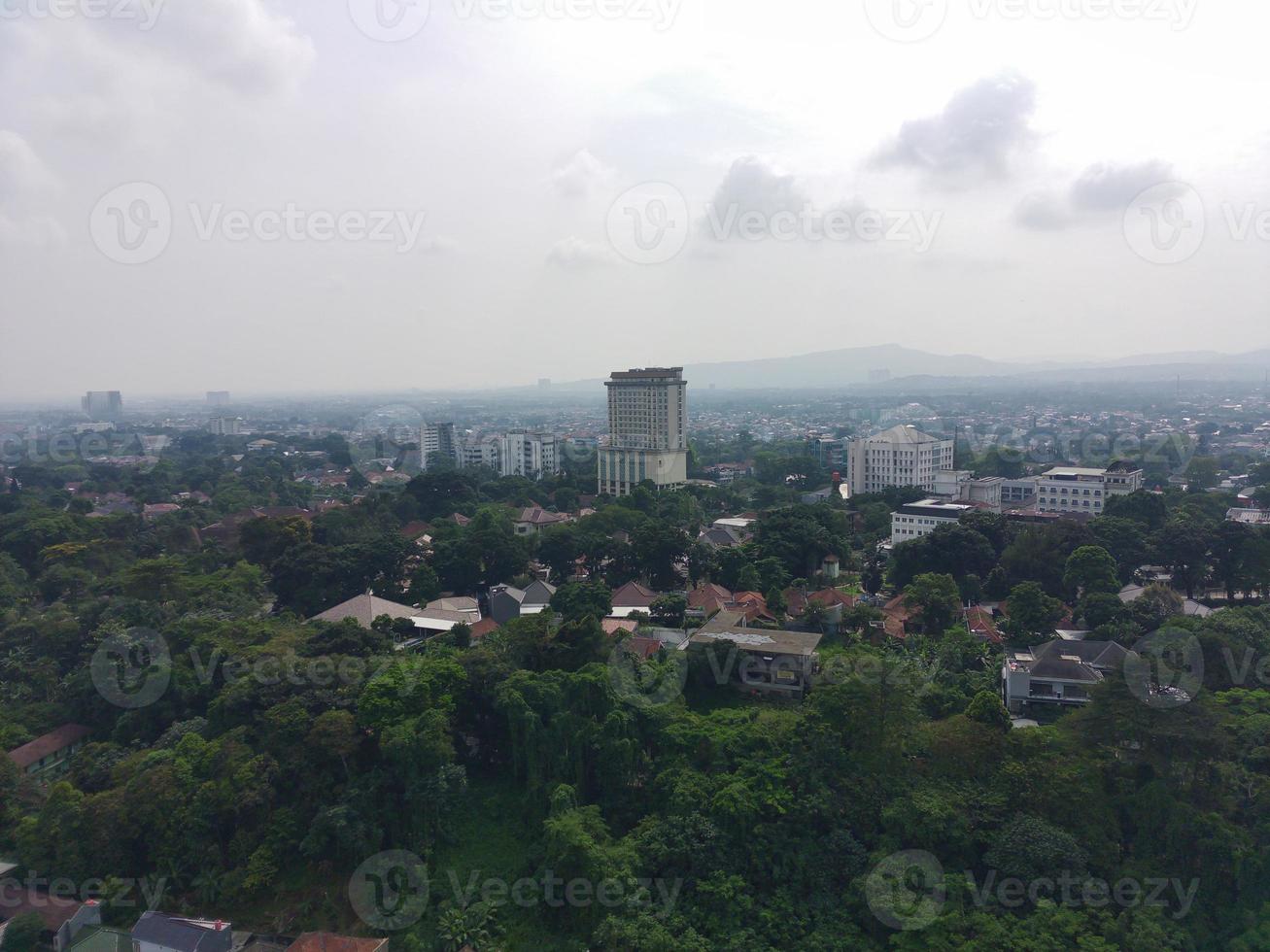 aerial view of densely populated settlements photo