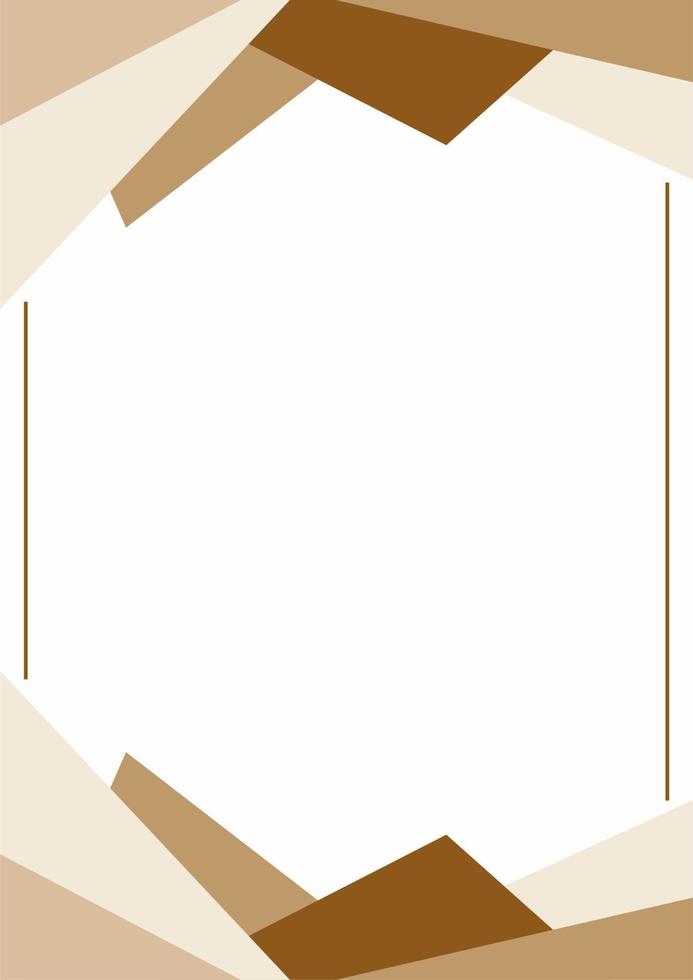 Frame or border with empty space. Abstract background brown stripes and triangles on white background. vector