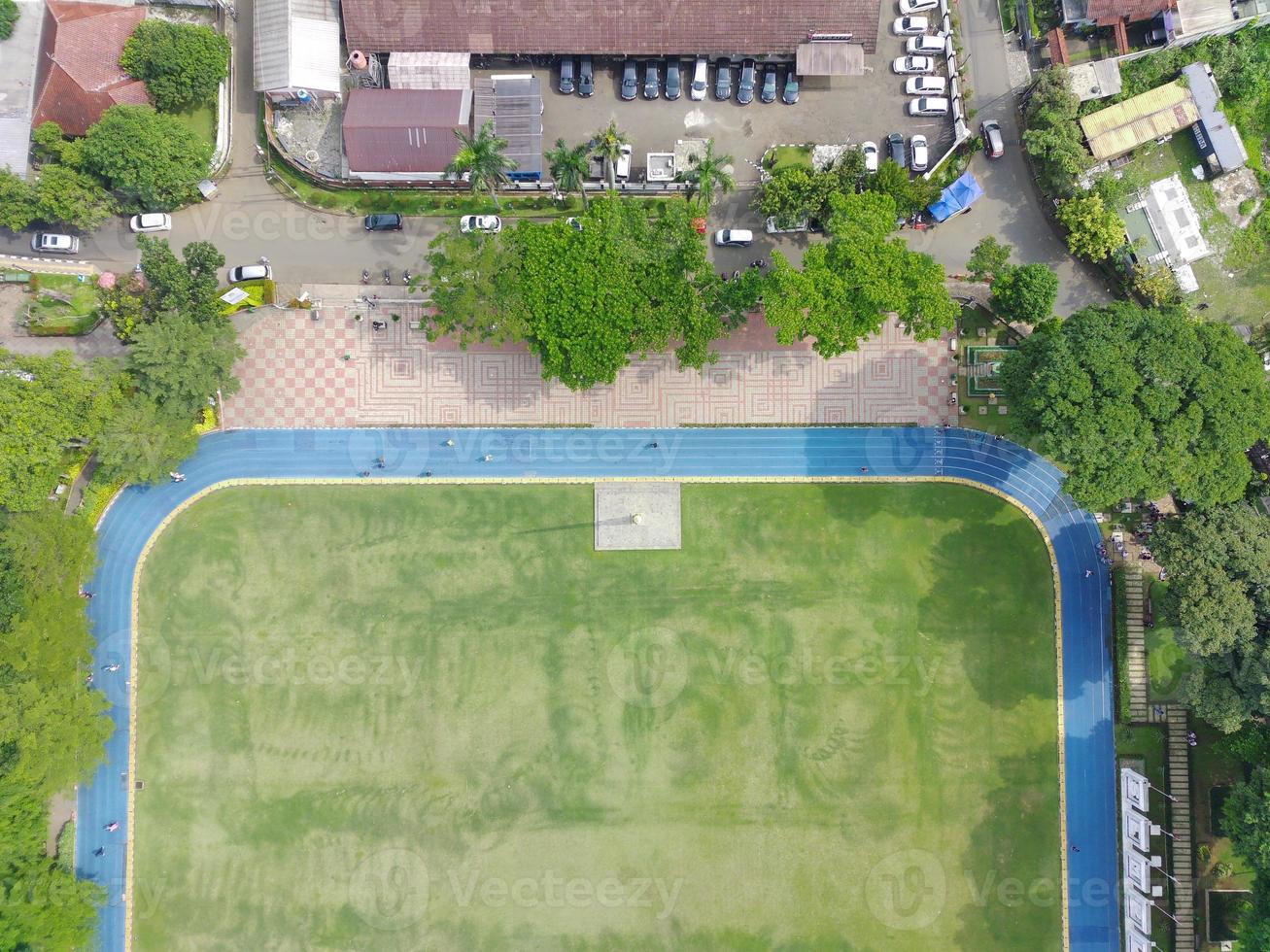 aerial view of sempur field in Bogor, Indonesia photo