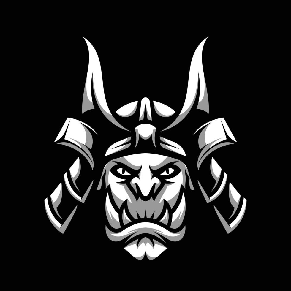 Ogre Samurai Mascot Design Vector