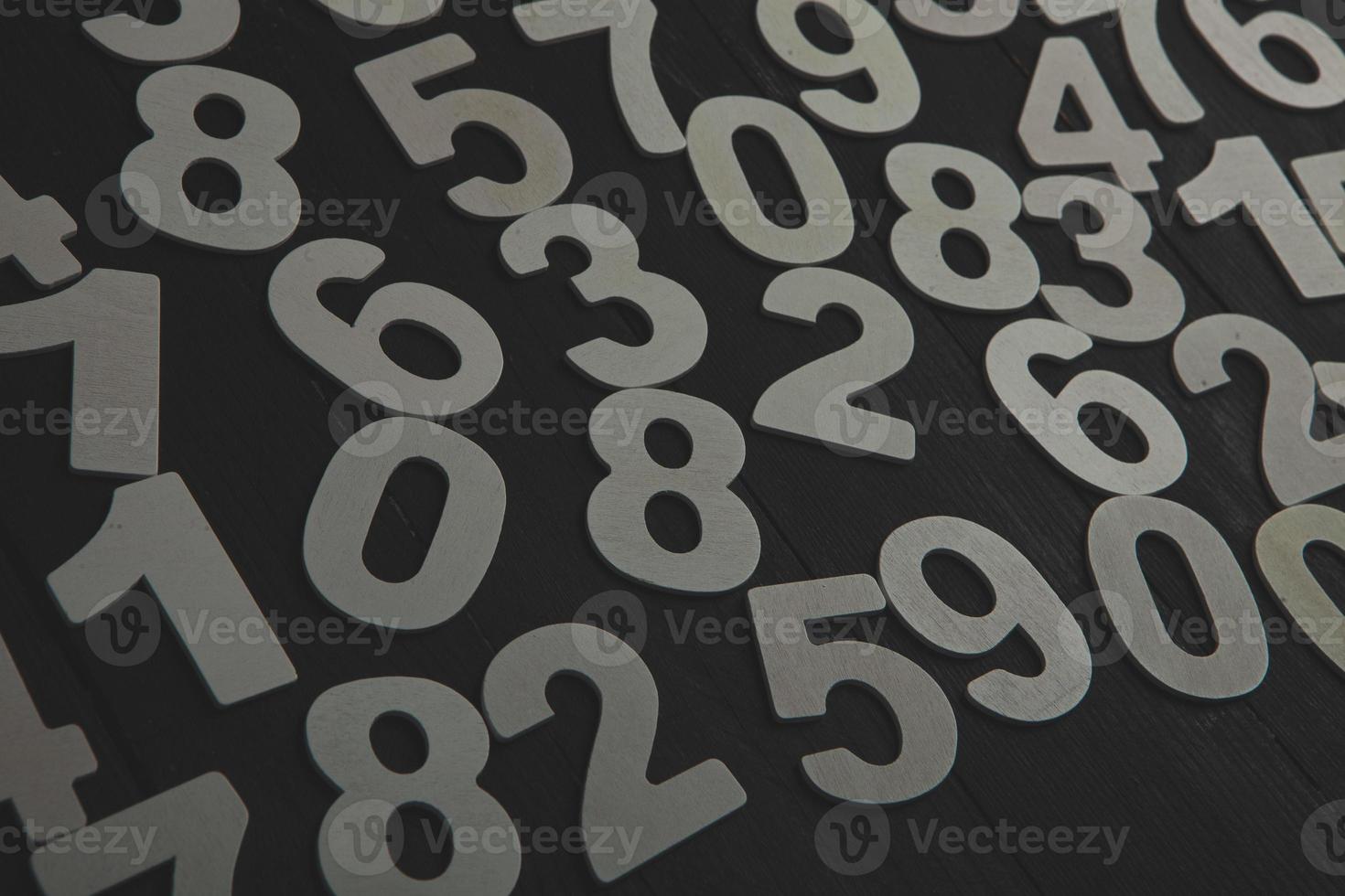 Background of numbers. from zero to nine. Finance data concept. Mathematic. Seamless pattern with numbers. financial crisis concept. Business success. photo