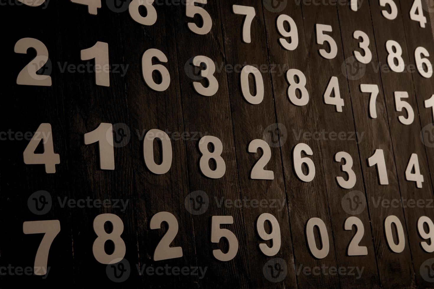 Background of numbers. from zero to nine. Finance data concept. Mathematic. Seamless pattern with numbers. financial crisis concept. Business success. photo