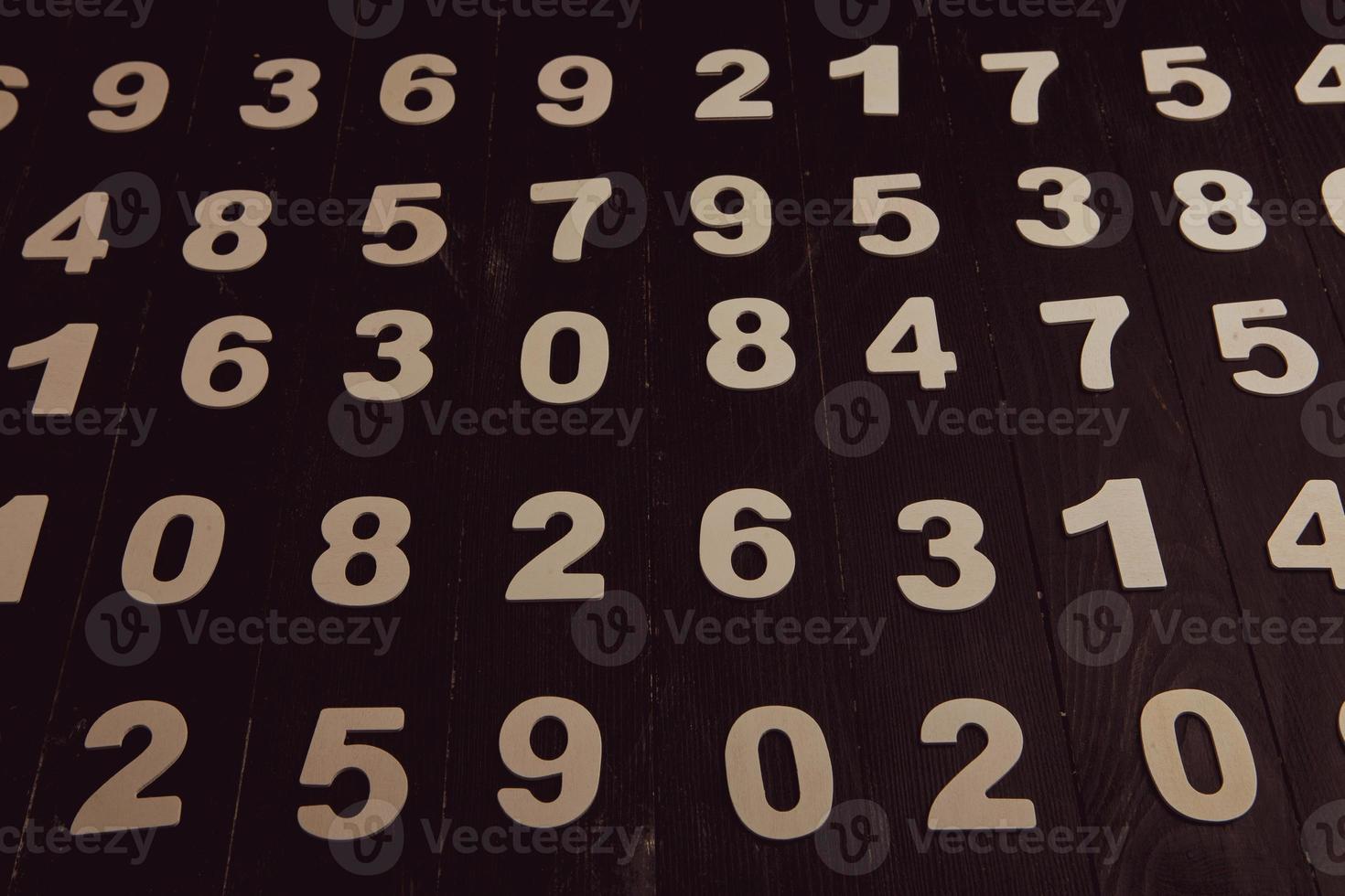 Background of numbers. from zero to nine. Finance data concept. Mathematic. Seamless pattern with numbers. financial crisis concept. Business success. photo