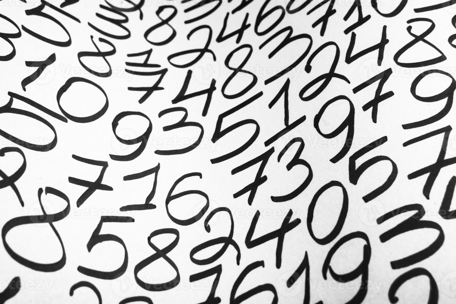 Background of numbers. from zero to nine. Finance data concept. Mathematic. Seamless pattern with numbers. financial crisis concept. Business success. photo