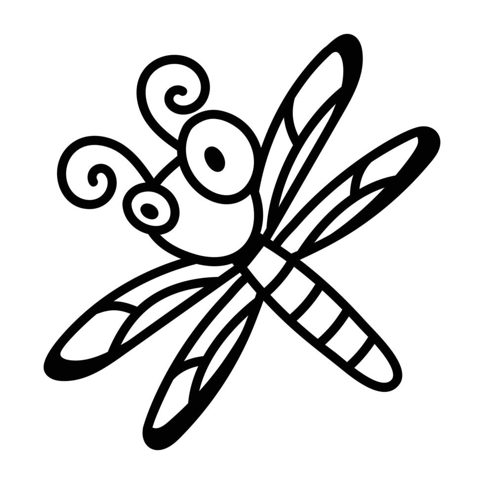 Trendy Cute Dragonfly vector