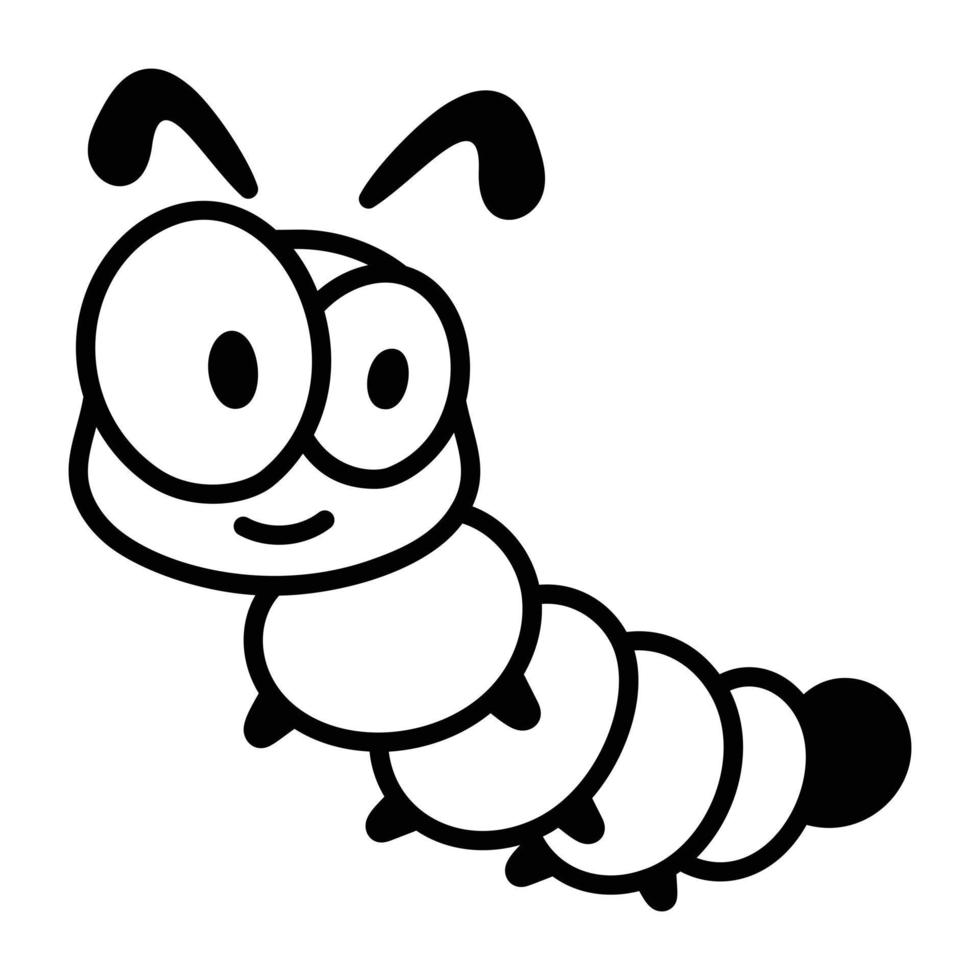 Trendy Moth Caterpillar vector