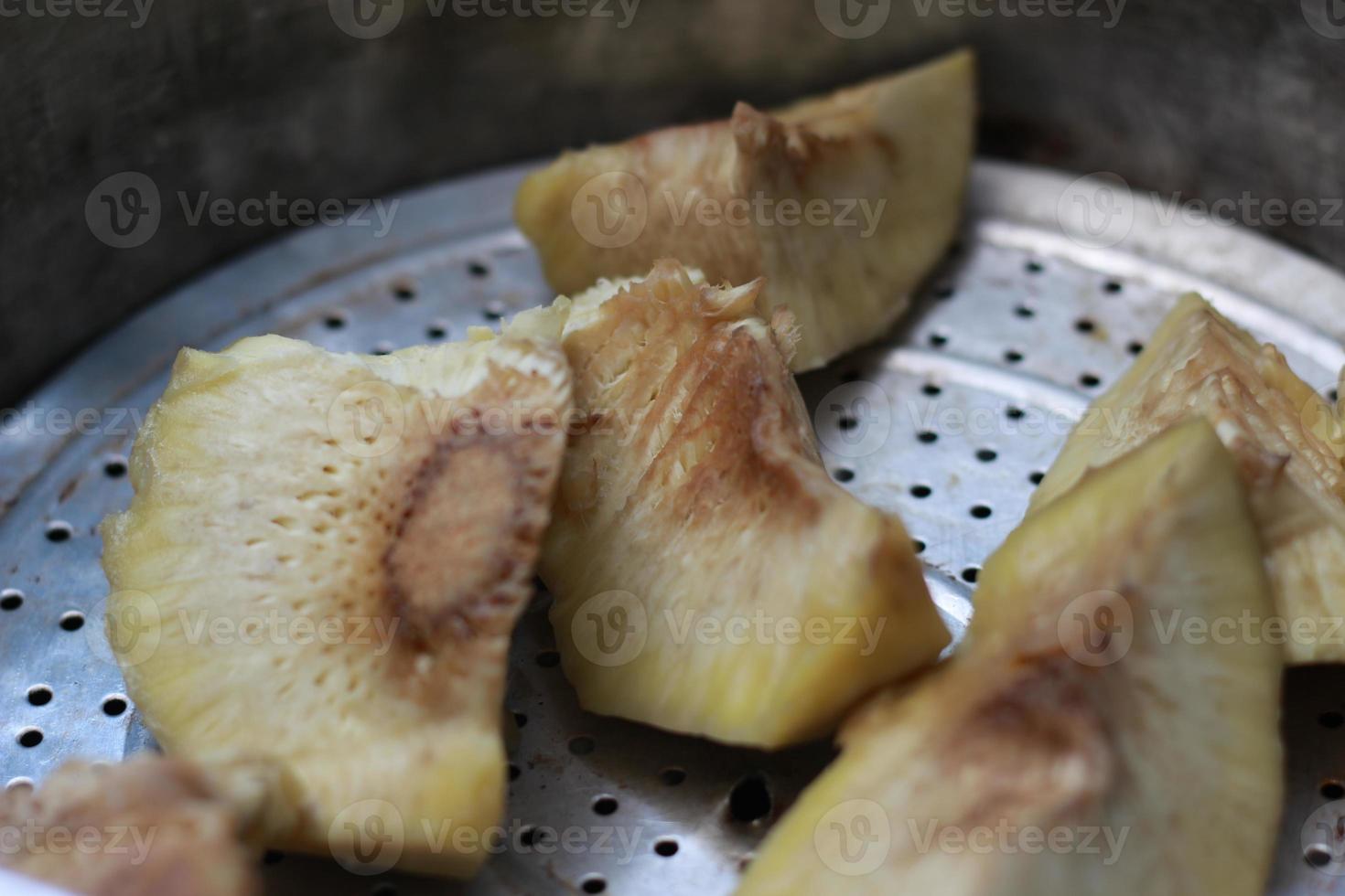 photo of boiled breadfruit. concept photo of Indonesian food.