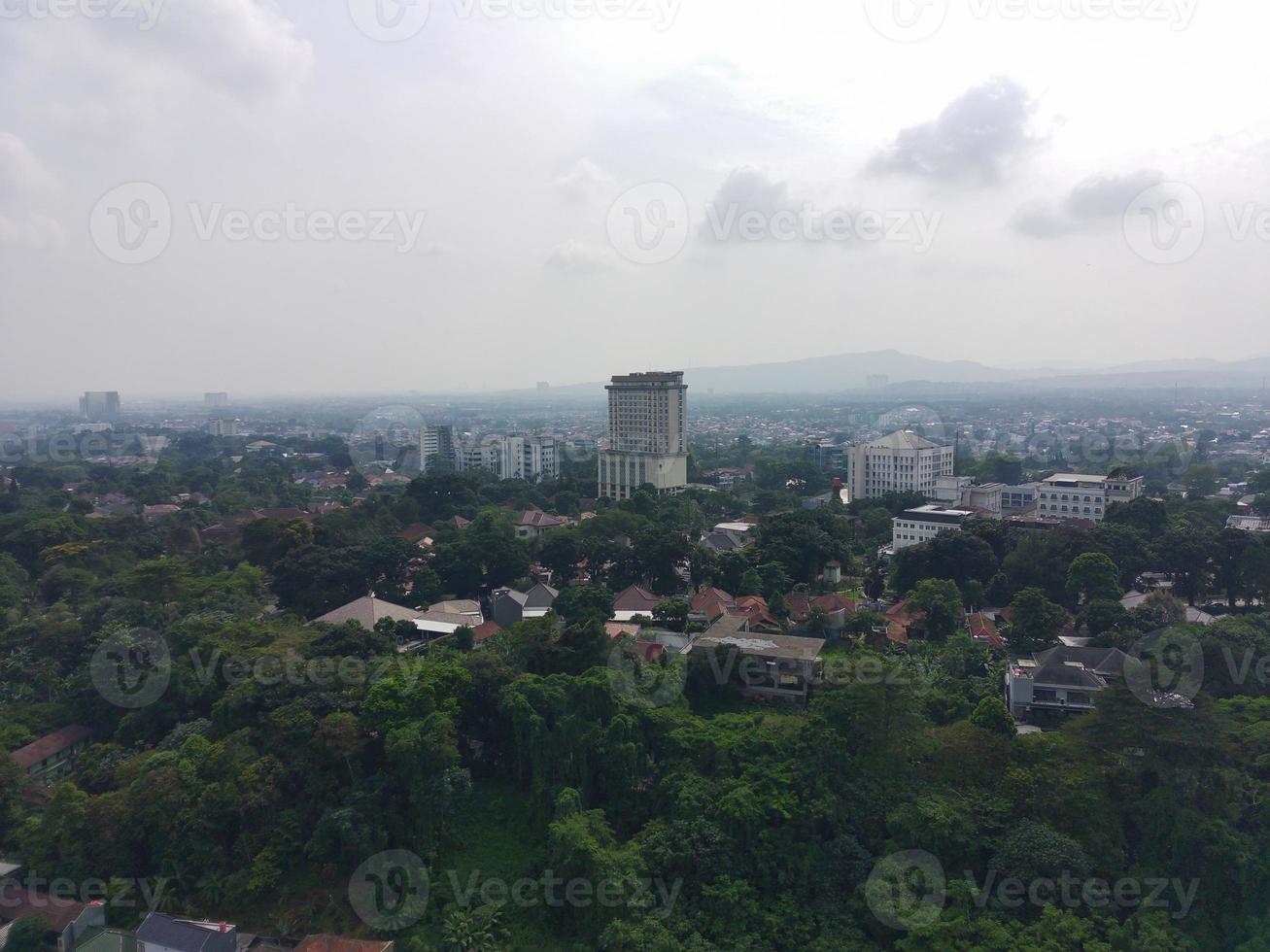 aerial view of densely populated settlements photo