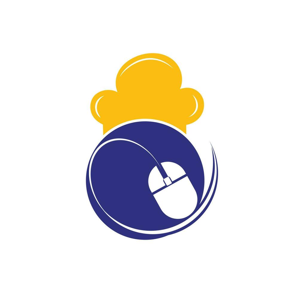 hacer clic cocinero vector logo diseño modelo. cursor con cocinero sombrero icono logo.