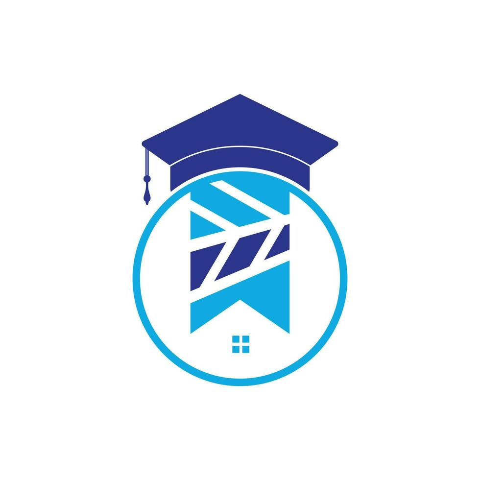 diseño del logotipo de educación escolar de la casa. plantilla de logotipo de alojamiento para estudiantes. vector