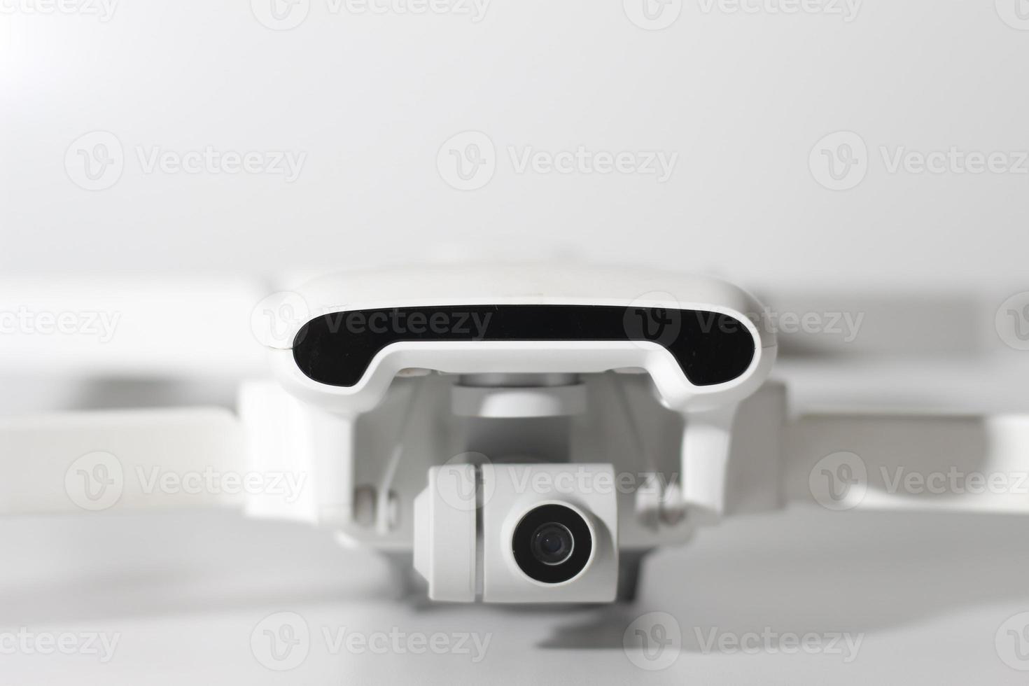 a close up of detailed white drone parts photo