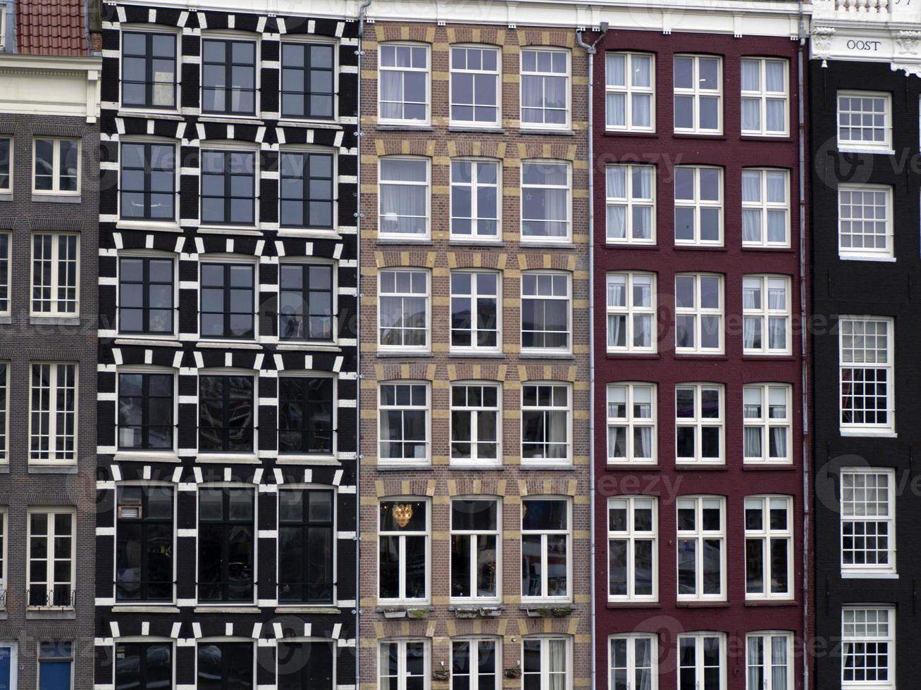 amsterdam old houses view from canals photo