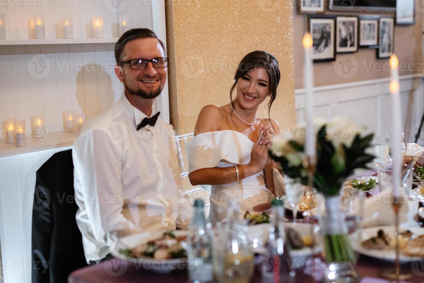 portrait of the newlyweds at the presidium photo