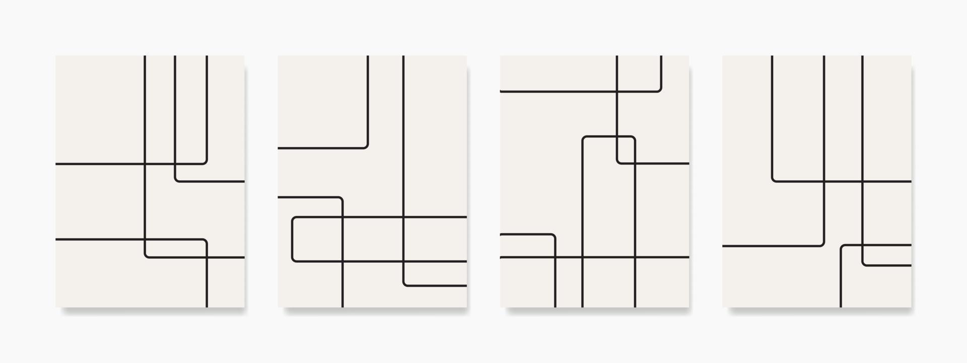 un pared colgando presentando un sencillo diseño ese se enfoca en contornos o siluetas de varios tamaños de apilado cuadrado formas pulcro y moderno diseño encaja ninguna habitación. vector