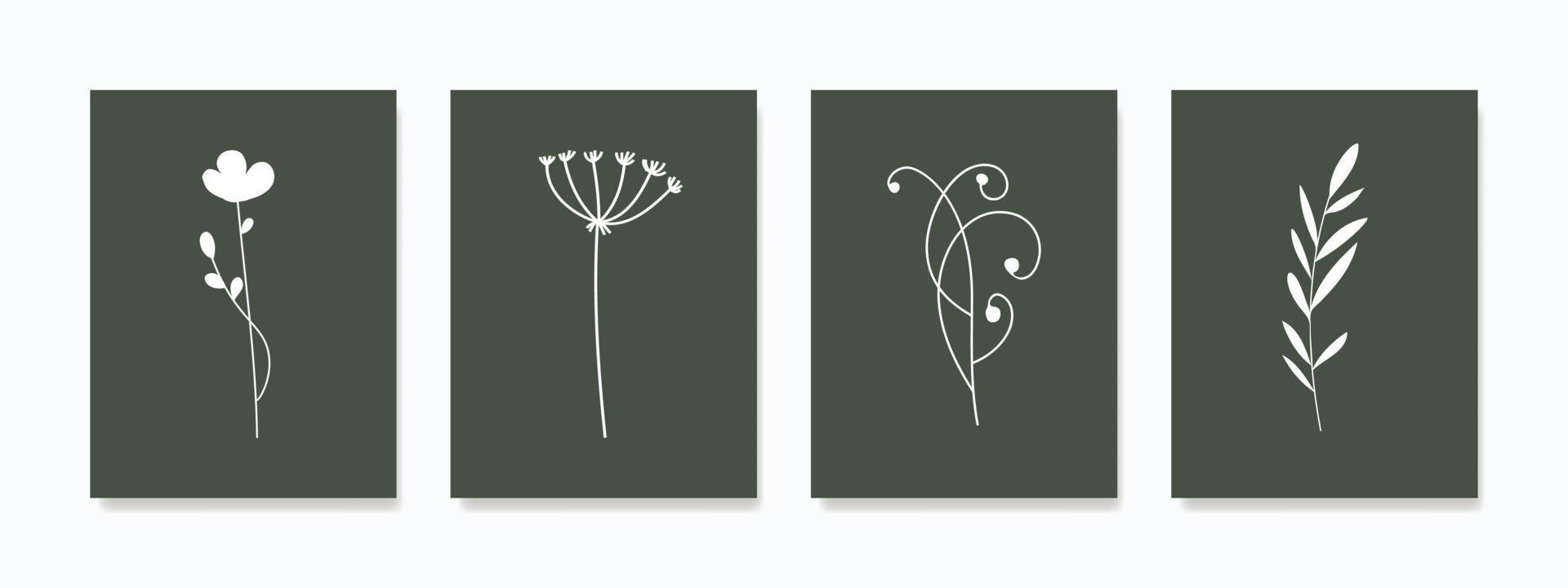 minimalist botanical wall art. Featuring hand-drawn organic shapes in natural colors, these designs are perfect for framed prints, canvas artwork, canvas prints, posters, and wallpaper. vector