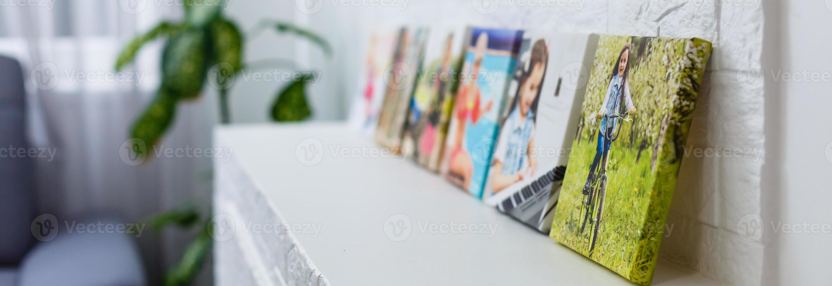 portraits of a little girl on a canvas photo