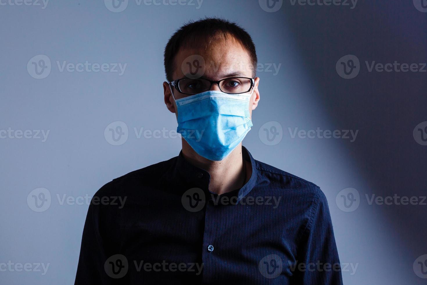man in a protective mask, the H1N1 Virus photo