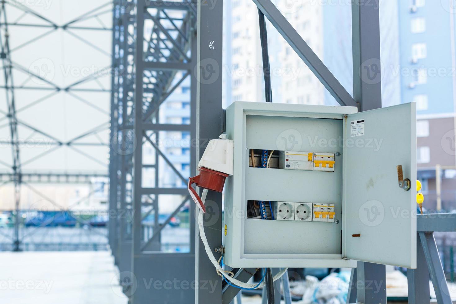 Electrical panel with fuses and contactors. photo
