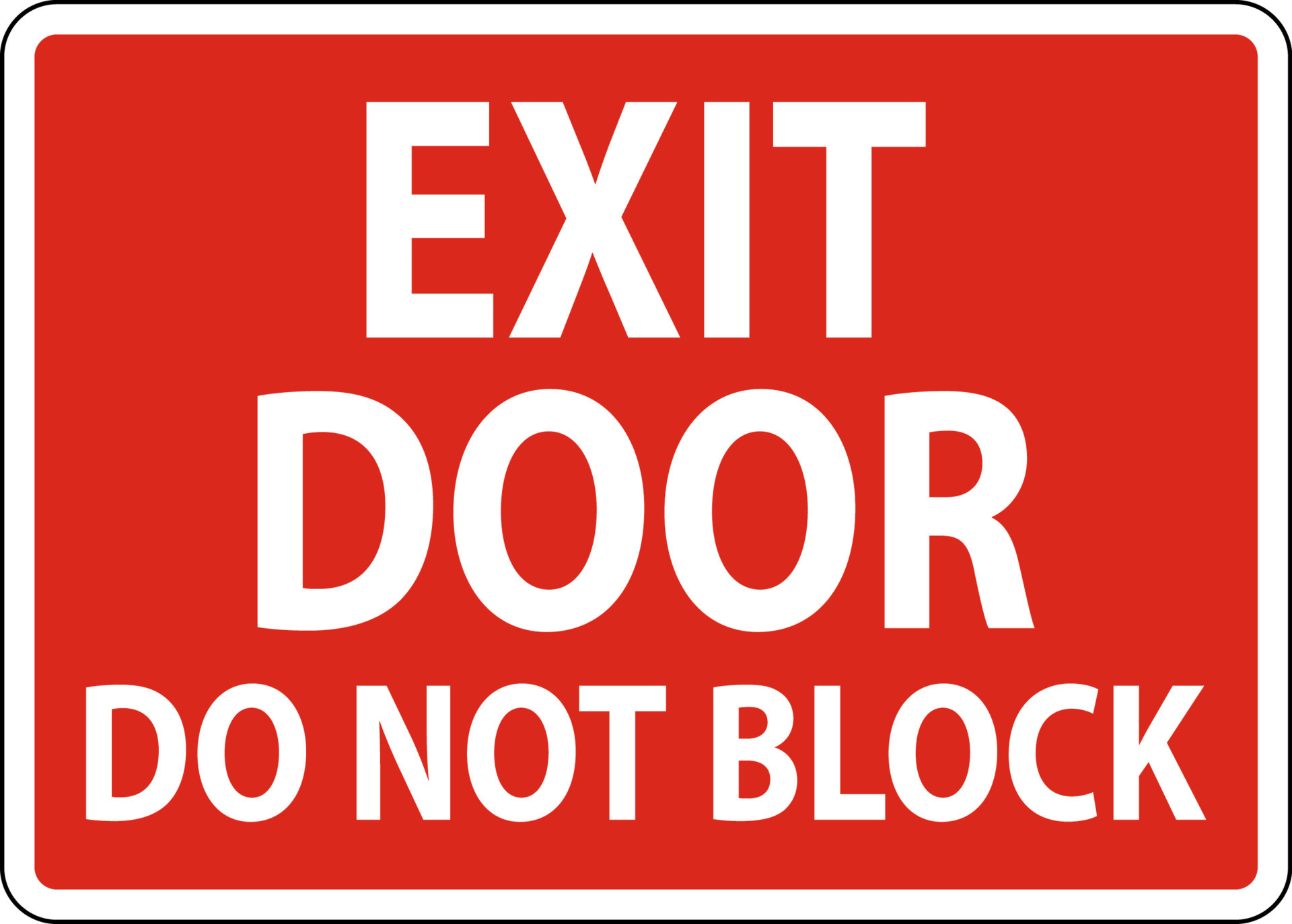 Exit Door Do Not Block Sign On White Background 21546742 Vector Art at ...