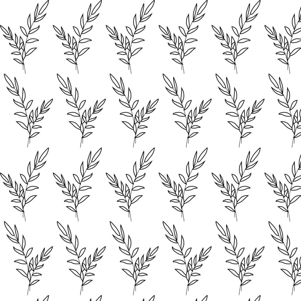 Pattern branches with leaves. For fabrics, background , wall paper, wrapping, poster or banner. Vector illustration