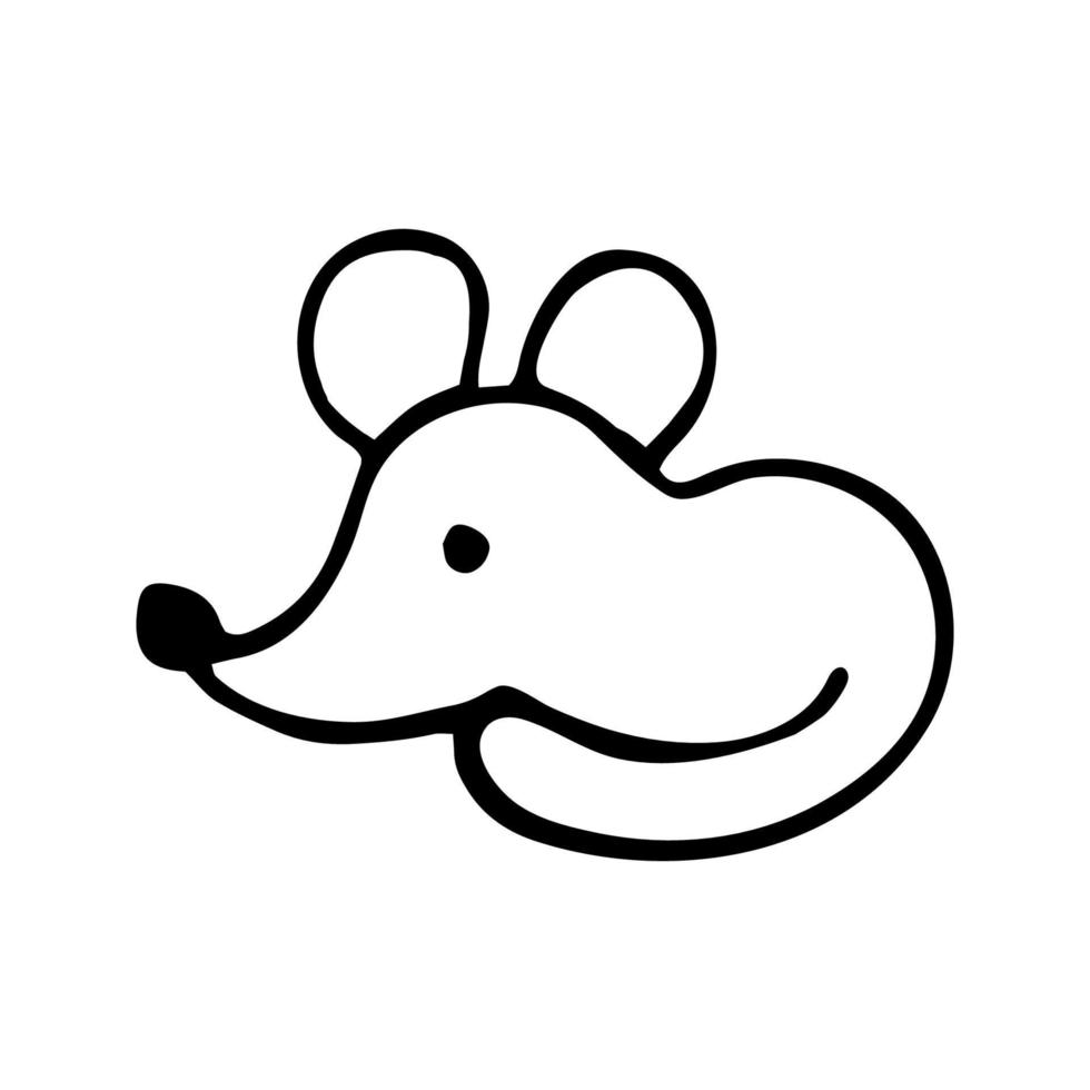Adorable hand drawn mouse. Isolated on white background drawing for textile prints, child poster, cute stationery. vector