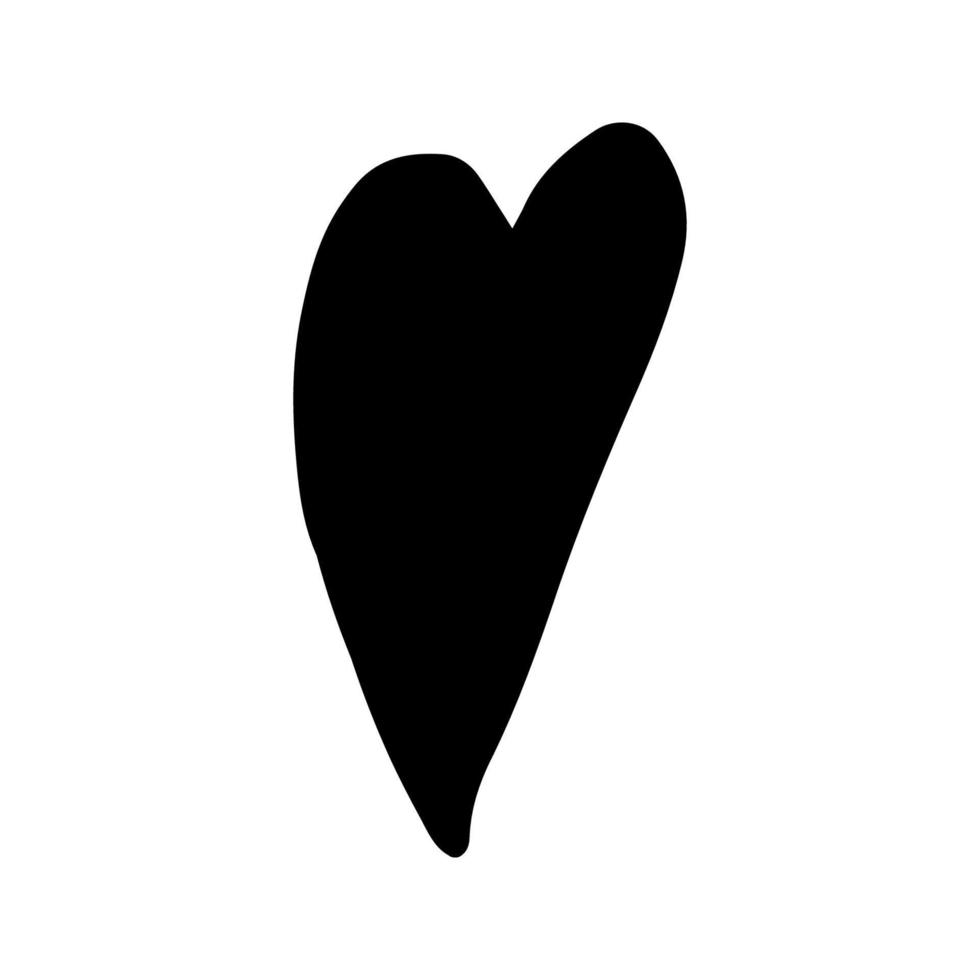 sencillo garabatear vector corazón para San Valentín día tarjetas, carteles, envase y diseño. mano dibujado corazón, aislado en blanco fondo. geométrico forma, símbolo San Valentín día ilustración.