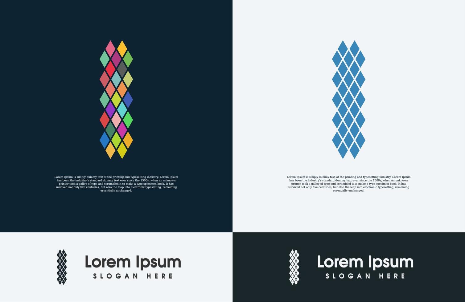 Letter i bit creative and colorful logo vector