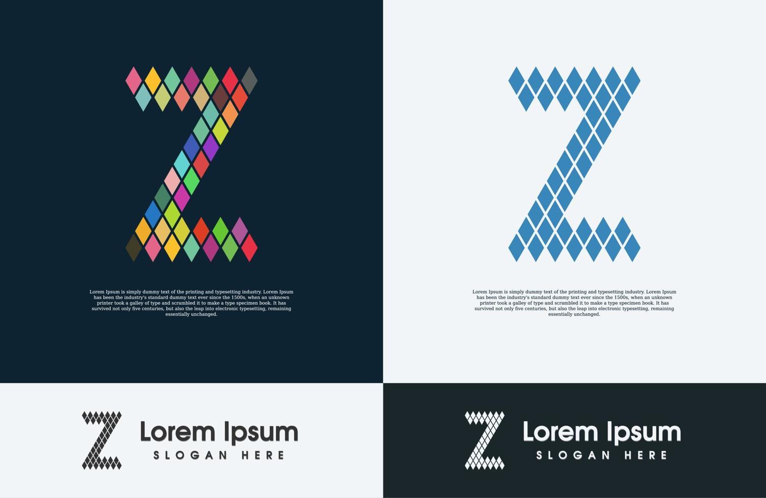 Letter Z bit creative and colorful logo vector