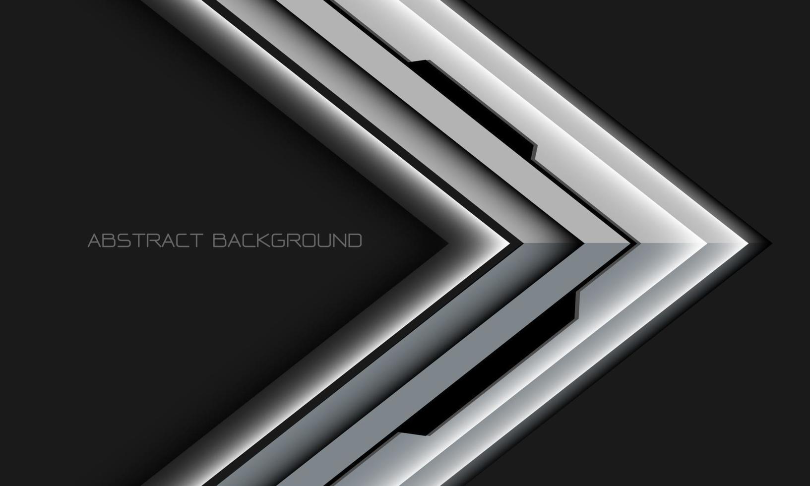 Abtract silver black cyber arrow direction geometric overlap on grey blank space design modern futuristic background vector