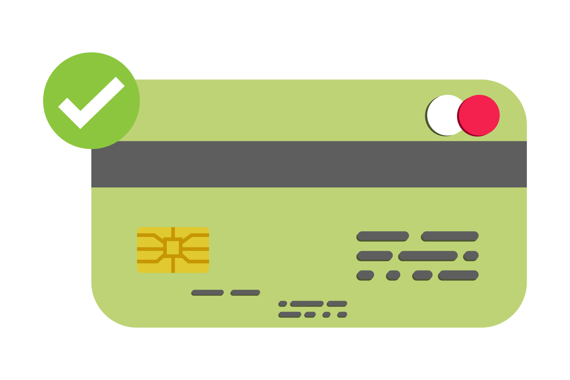 Debit card, credit card and Bank Card icon. EMV chip and