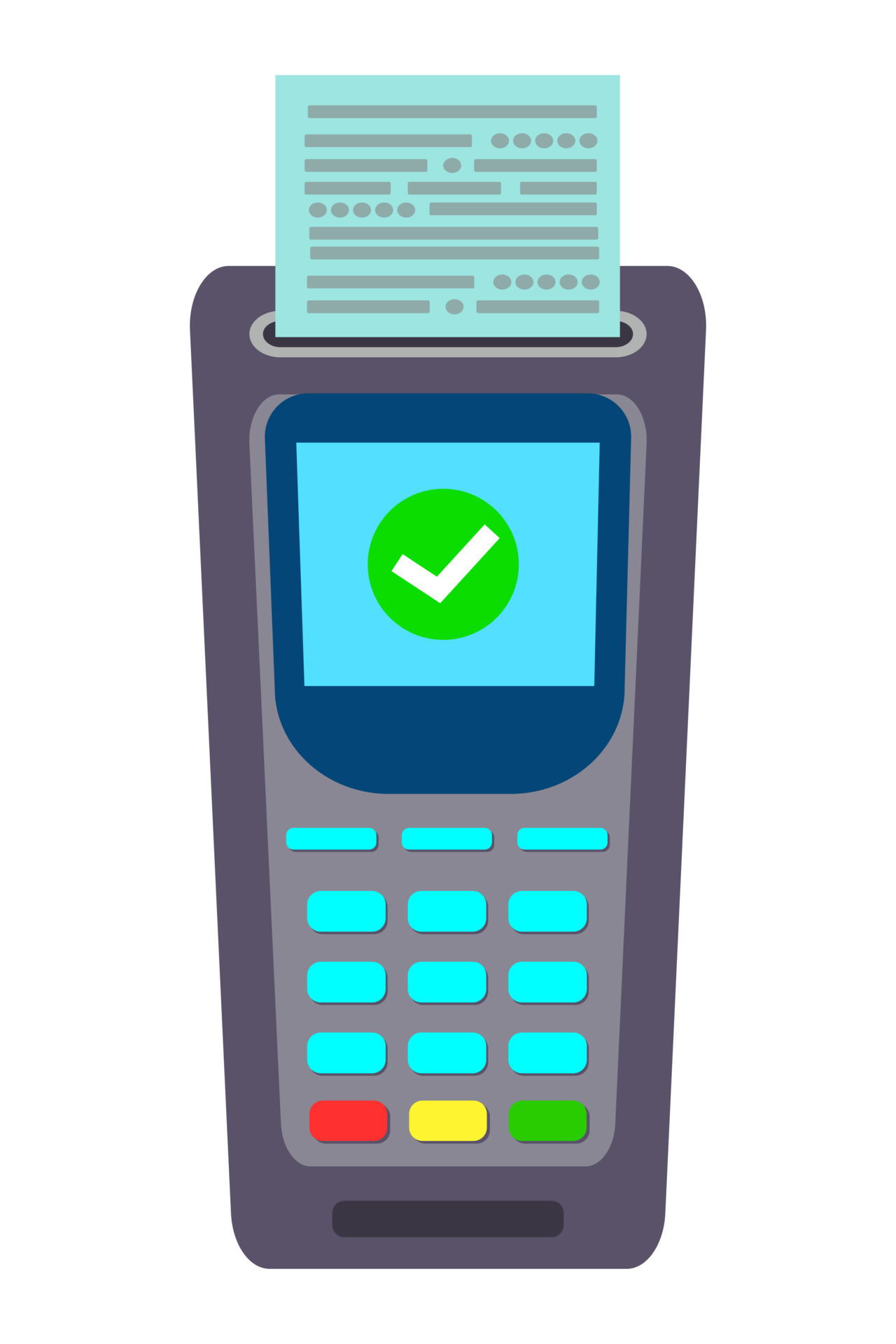Payment Terminal POS with ATM debit credit card and print receipt