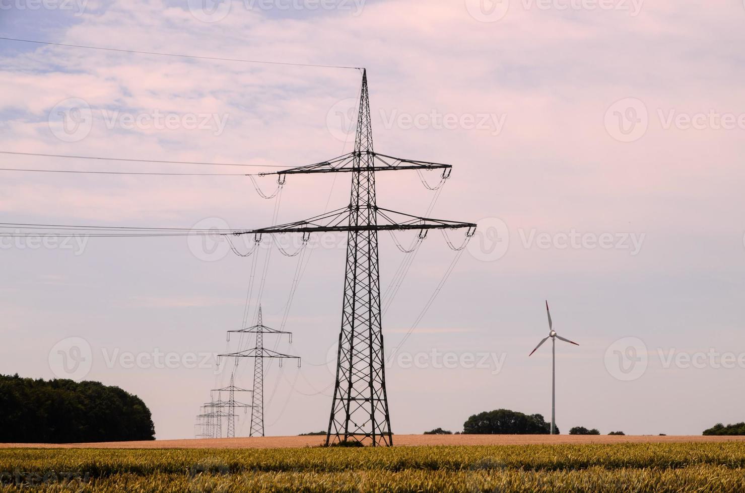 Electrical power pylons photo