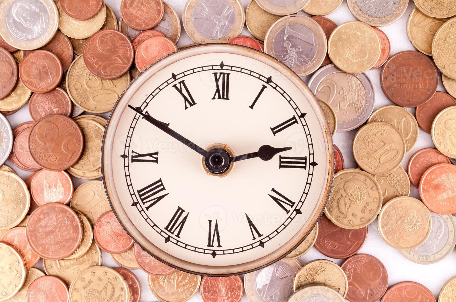 Coins and clock photo