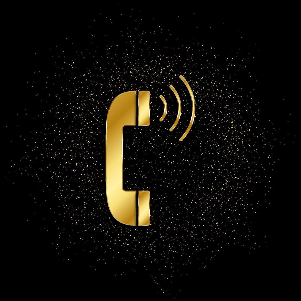 Communication gold, icon. Vector illustration of golden particle on gold vector background