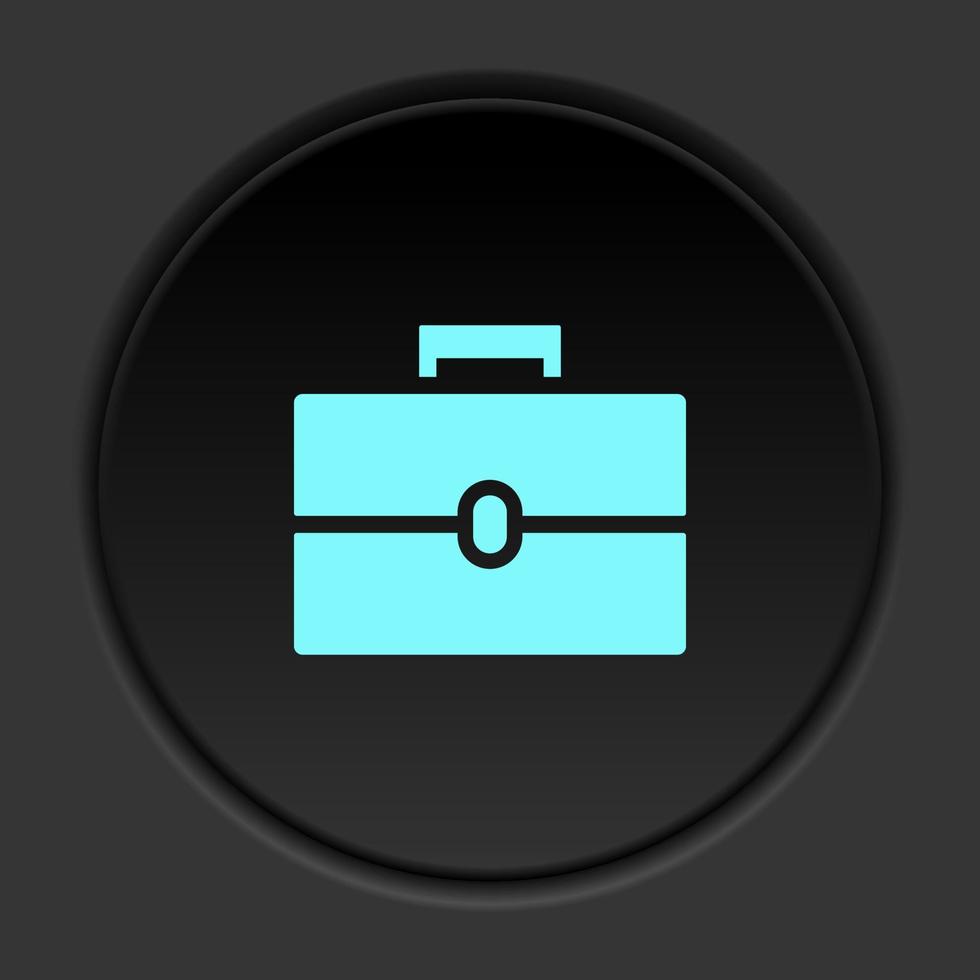Round button icon, portfolio. Button banner round, badge interface for application illustration on dark background vector