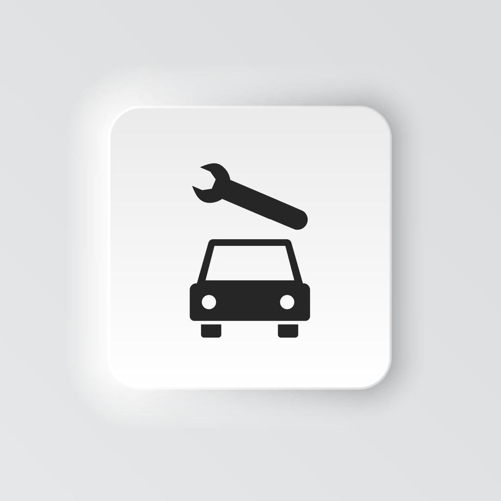 Rectangle button icon Car repair. Button banner Rectangle badge interface for application illustration on neomorphic style on white background vector