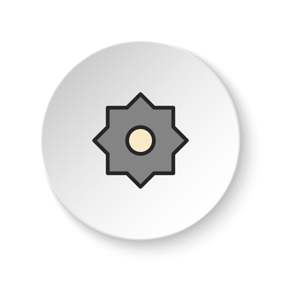 redondo botón para web icono, brillante, brillo. botón bandera redondo, Insignia interfaz para solicitud ilustración en blanco antecedentes vector