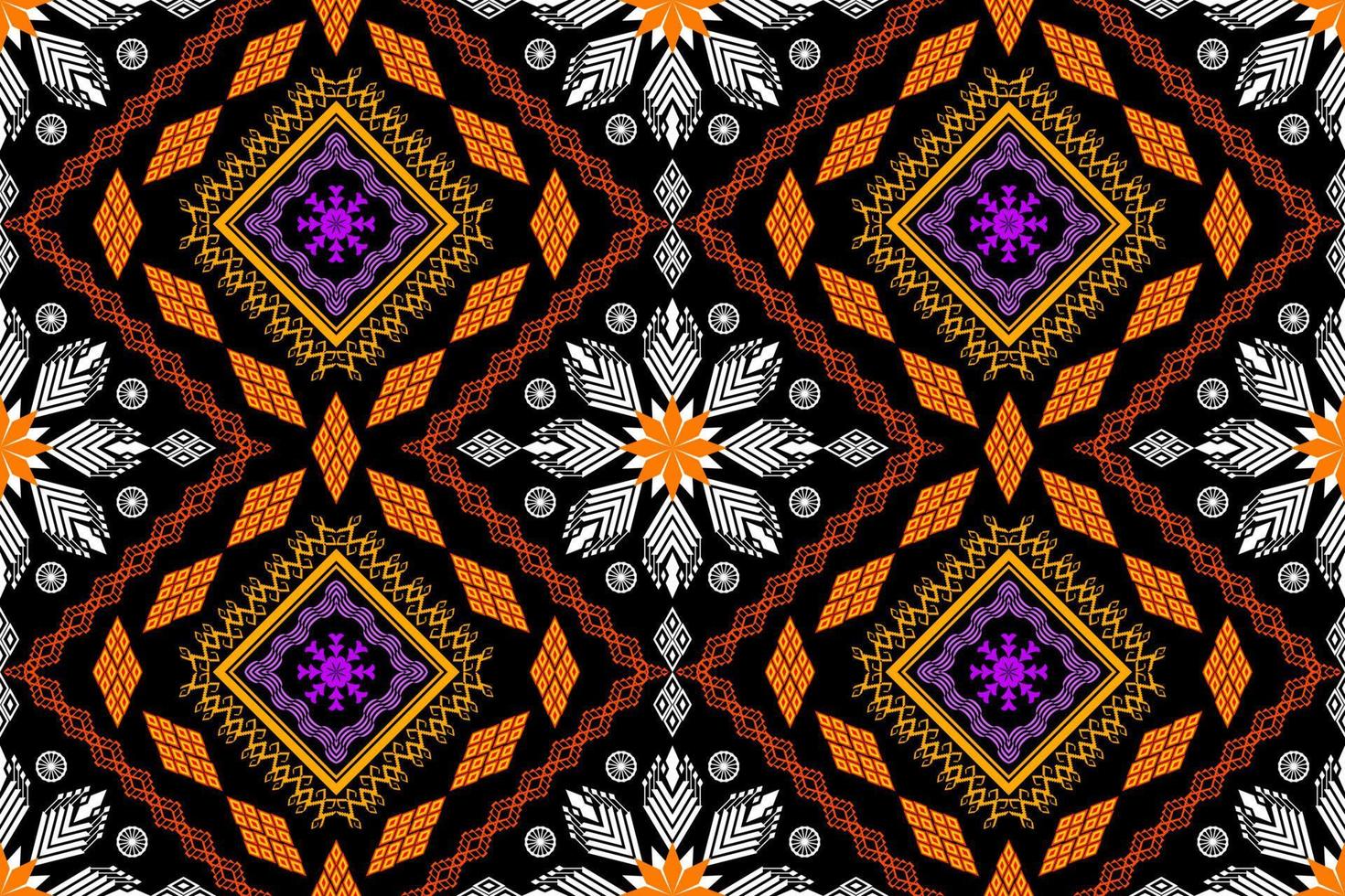 patrón de arte tradicional oriental étnico geométrico. estilo de bordado tribal de figura. diseño para antecedentes étnicos, papel tapiz, ropa, envoltura, tela, elemento, sarong, ilustración vectorial vector